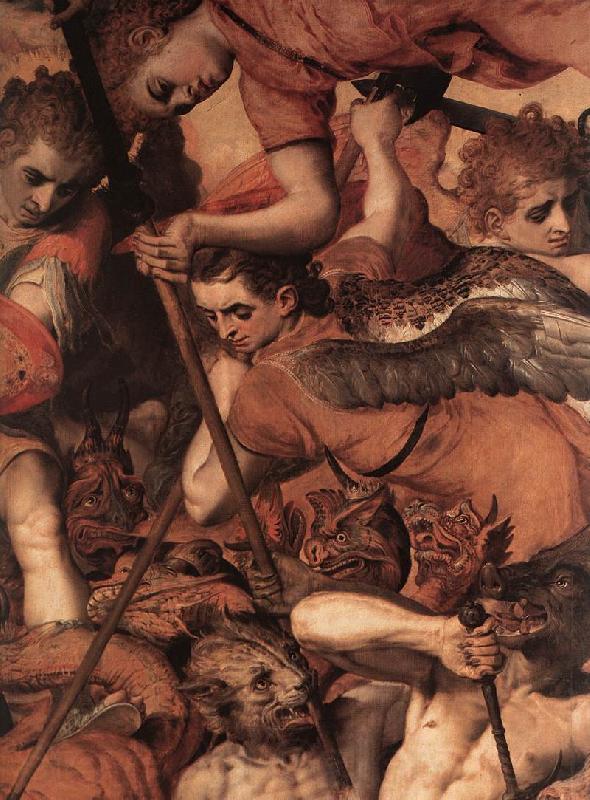 FLORIS, Frans The Fall of the Rebellious Angels (detail) dg Spain oil painting art